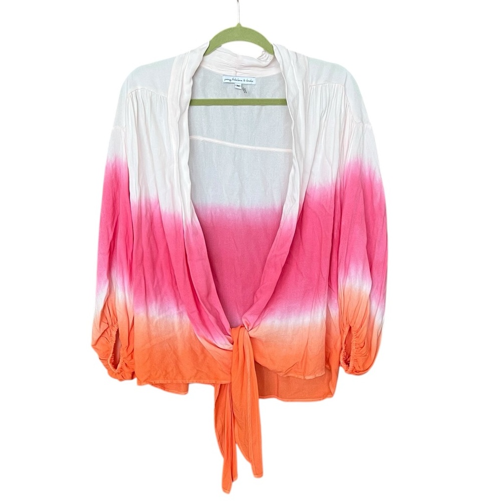 Young Fabulous & Broke Ombré Tie Dye Carmen Top Cardigan Cover Up Size Medium